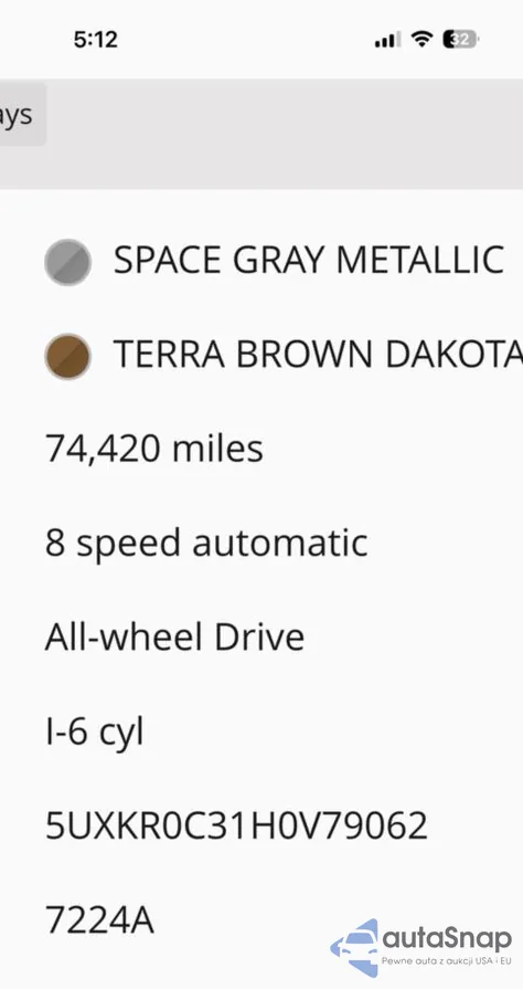 2017 BMW X5 xDrive35I from USA, damaged, VIN 5UXKR0C31H0V7906